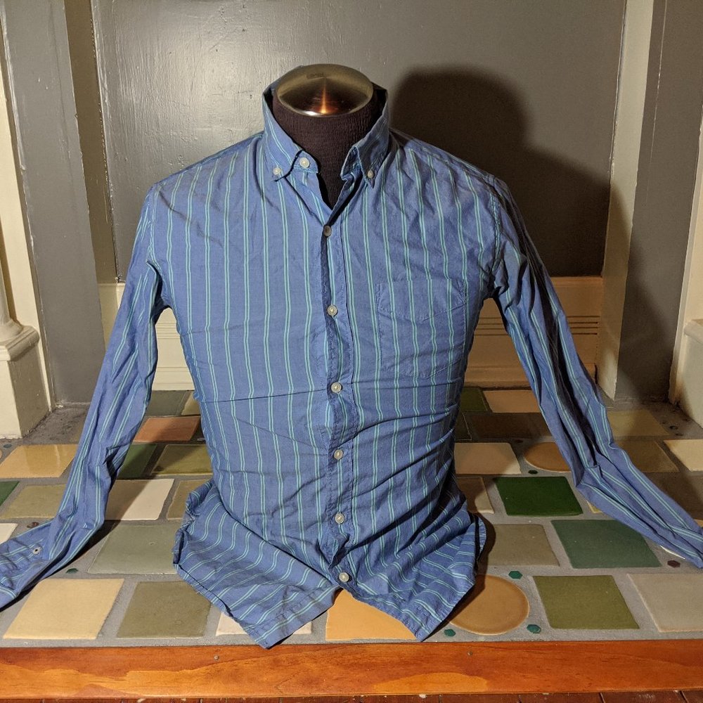 Men's Bonobos Slim Fit Blue Striped Button Shirt S